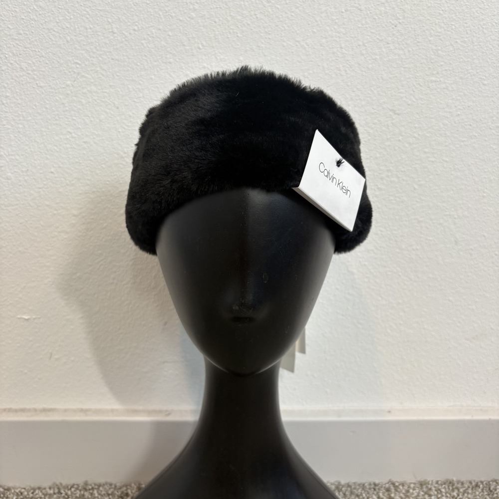 Calvin Klein Faux Fur Head Band‎ Womens Black One Size